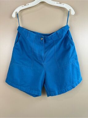 Vintage Jones Wear Sport Blue High Rise Utility Patch Pocket Twill Shorts Sz 10